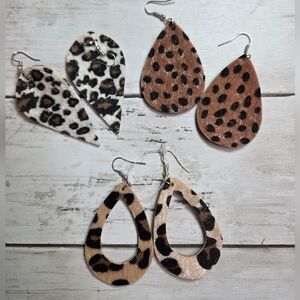 Wild Elegance Leopard Print Earring Trio